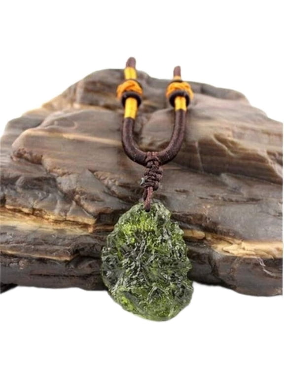Moldavite Crystal Necklace,Moldavite Czech Meteorite for Men and Women