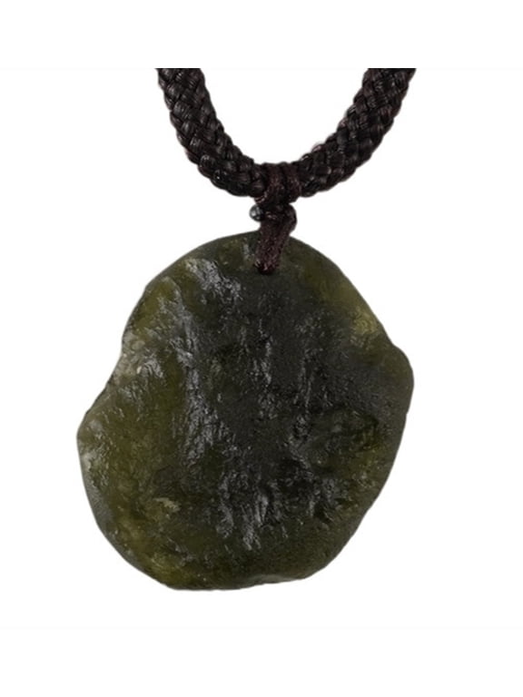 Moldavite Crystal Necklace,Raw Czech Meteorite Stone Certified Healing Crystal Pendant,Green,Irregualr Shape
