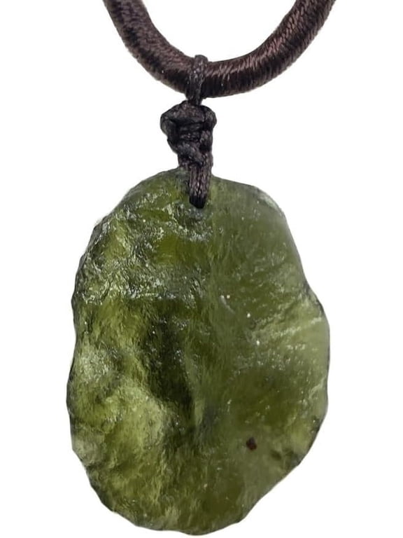 Moldavite Crystal Necklace Real,Raw Czech Meteorite Tektite Stone Healing Crystals Necklace
