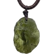 Moldavite Crystal Necklace Real,Raw Meteorite Tektite Stone Healing Crystal Necklace