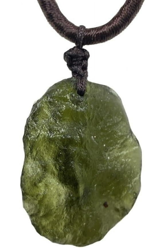 Moldavite Crystal Necklace Real,Raw Meteorite Tektite Stone Healing Crystal Necklace