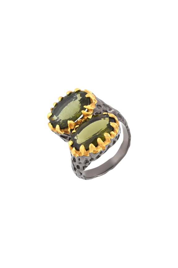 Moldavite Gemstone Ring