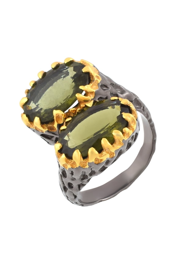 Moldavite Gemstone Ring