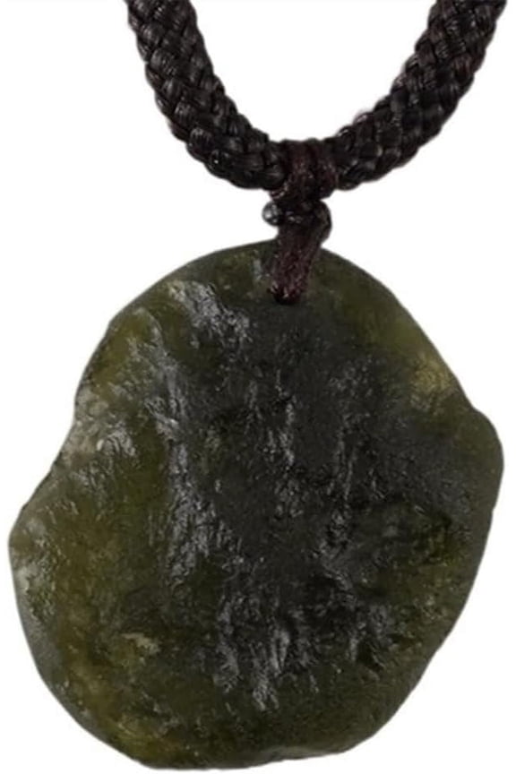 Moldavite High Vibes Crystal,Raw Meteorite Necklace,Raw Moldavite Czech Meteorite Glass Necklace