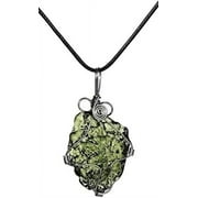 Moldavite Meteorit Crystal Necklace Moldavite Pendant Meteorite Stone For Men And Women,Irregular Shape