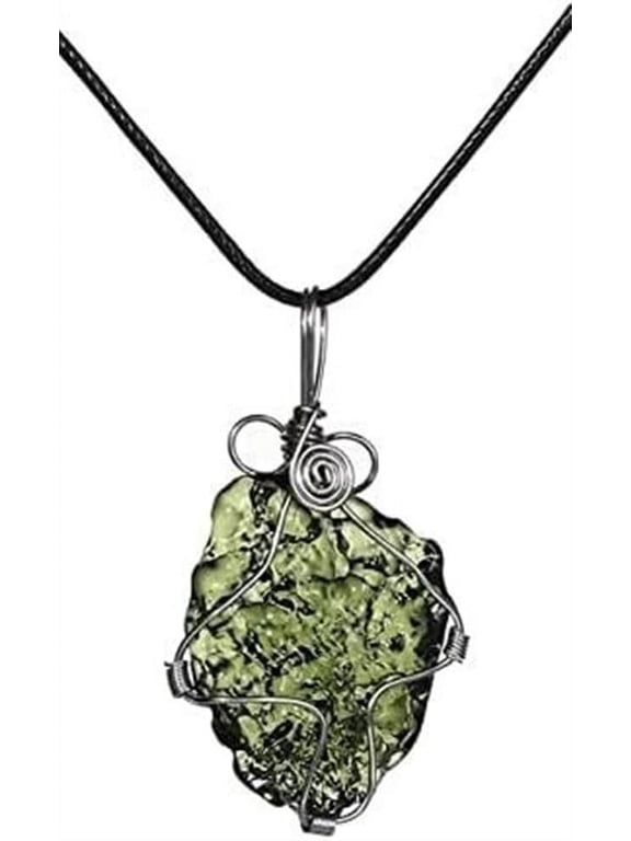 Moldavite Meteorit Crystal Necklace Moldavite Pendant Meteorite Stone For Men And Women,Irregular Shape