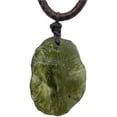 thumbnail image 1 of Moldavite Meteorite Necklace,Raw Czech Meteorite Tektite Necklace,Green, 1 of 7