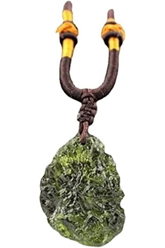 Moldavite Meteorite Necklace,Raw Moldavite Czech Meteorite,Green
