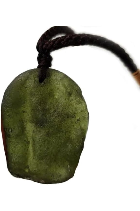 Moldavite Meteorite Raw Pendant Moldavite Crystal Stone Necklace(Green)