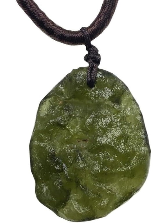 Moldavite Necklace,Czech Meteorite Crystal,Irregular Healing Crystals Necklace,Green