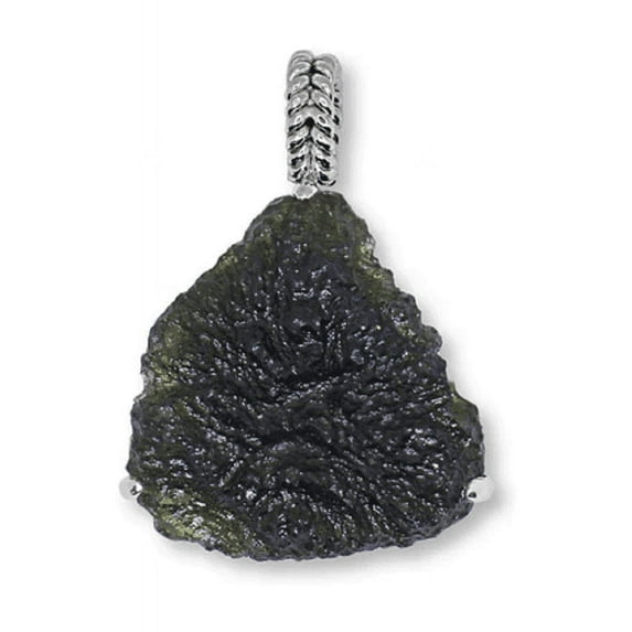 Moldavite Pendant AAA+ Czech Republic Natural Moldavite Rough Gemstone Pendants 925 Sterling Silver Pendants