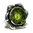 thumbnail image 1 of Moldavite Quartz Gemstone Handmade 925 Sterling Silver Ring Size 9.5, 1 of 2