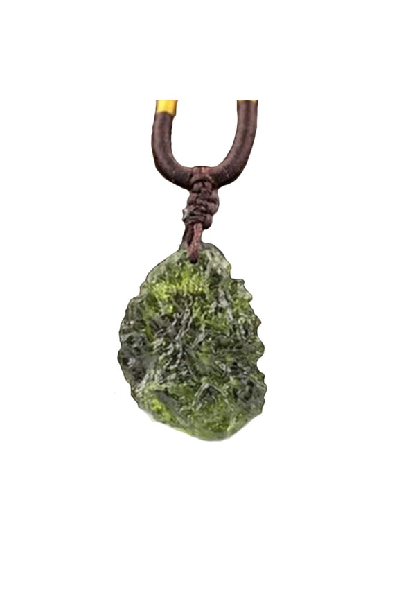 Moldavite Stone Pendant   Meteorite Pendants Fall Rough Gemstone Necklace,Green,Irregular Shape