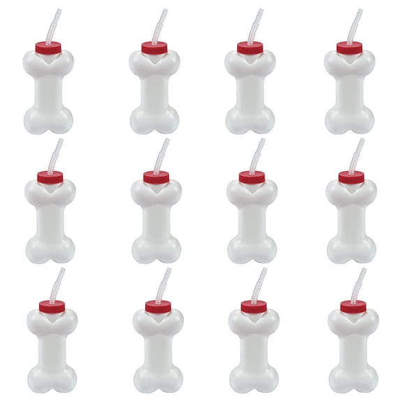 Dog Bone Cups with Straws (12)