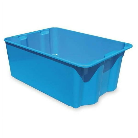 Stack & Nest Storage Container, 15 gal, 25-1/4 in L x 18 in W x 10 in H, Blue