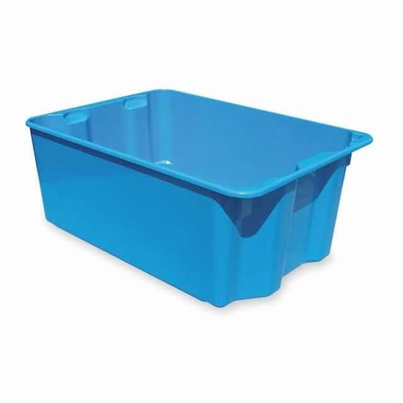 Stack & Nest Storage Container, 15 gal, 25-1/4 in L x 18 in W x 10 in H, Blue 7806085268