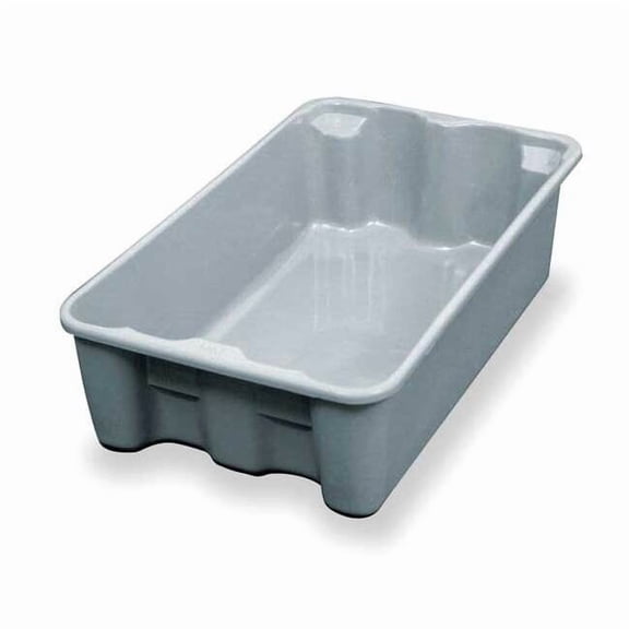 Stack & Nest Storage Container, 5.6 gal, 19-3/4 in L x 12-1/2 in W x 6 in H, Gray 780308