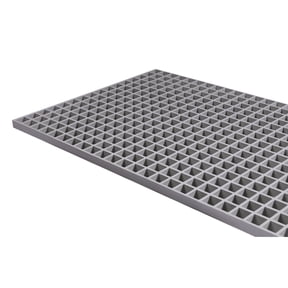 Molded Grating, Rectangular Grid, Sand Coated, 25x100, Gray, 2x4 ft, 1 Panel