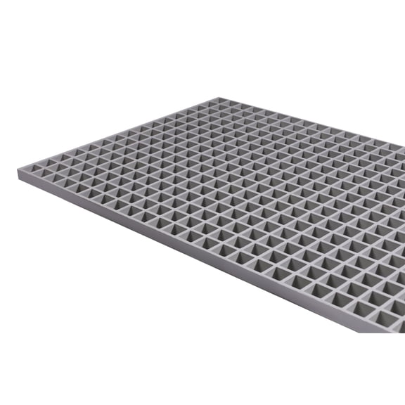 Molded Grating, Rectangular Grid, Sand Coated, 25x100, Gray, 2x4 ft, 1 Panel