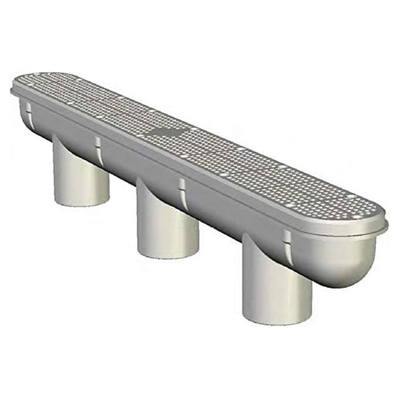 Molded Products 25506-321-000 32 in. PVC Channel Main Drain with Sump, Gray - 40 per Box