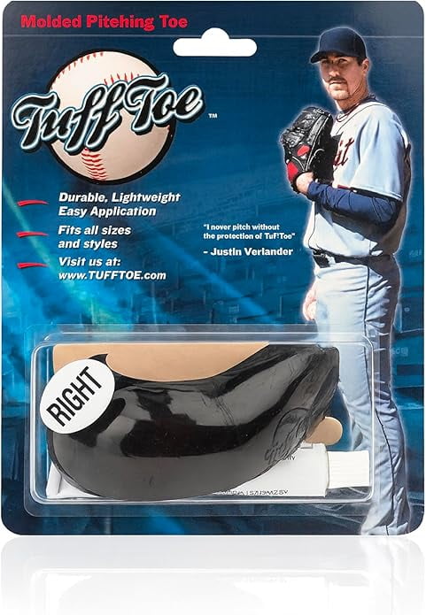 Tuff Toe Molded Pitcher's Cleat Guard, Red, Right Foot