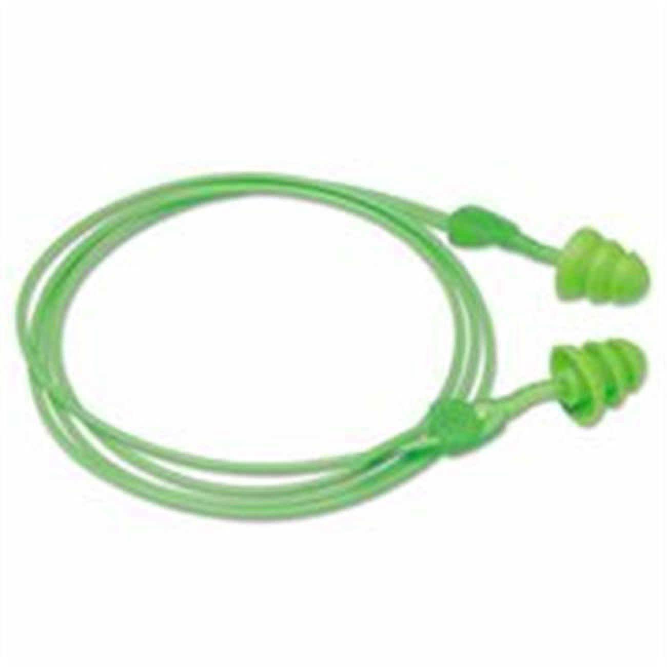 Moldex M6450 Jet Reusable Earplugs – NRR 27dB, Hi-Viz Green With Cord (200 Per Dispenser) | Triple Flange, Extra Soft
