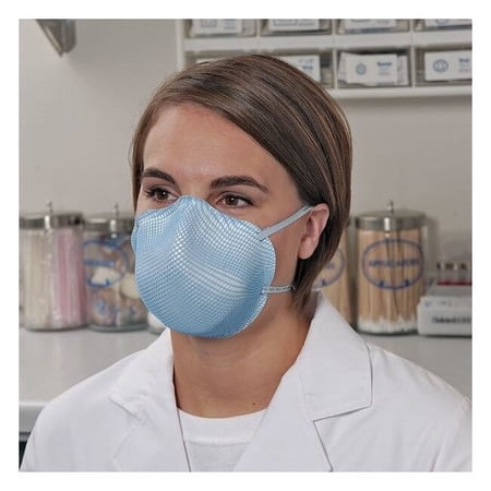 Disposable Respirator, N95, Molded, Dual Strap, Non-Adj., Dura-Mesh Shell, Blue, L, PK 20