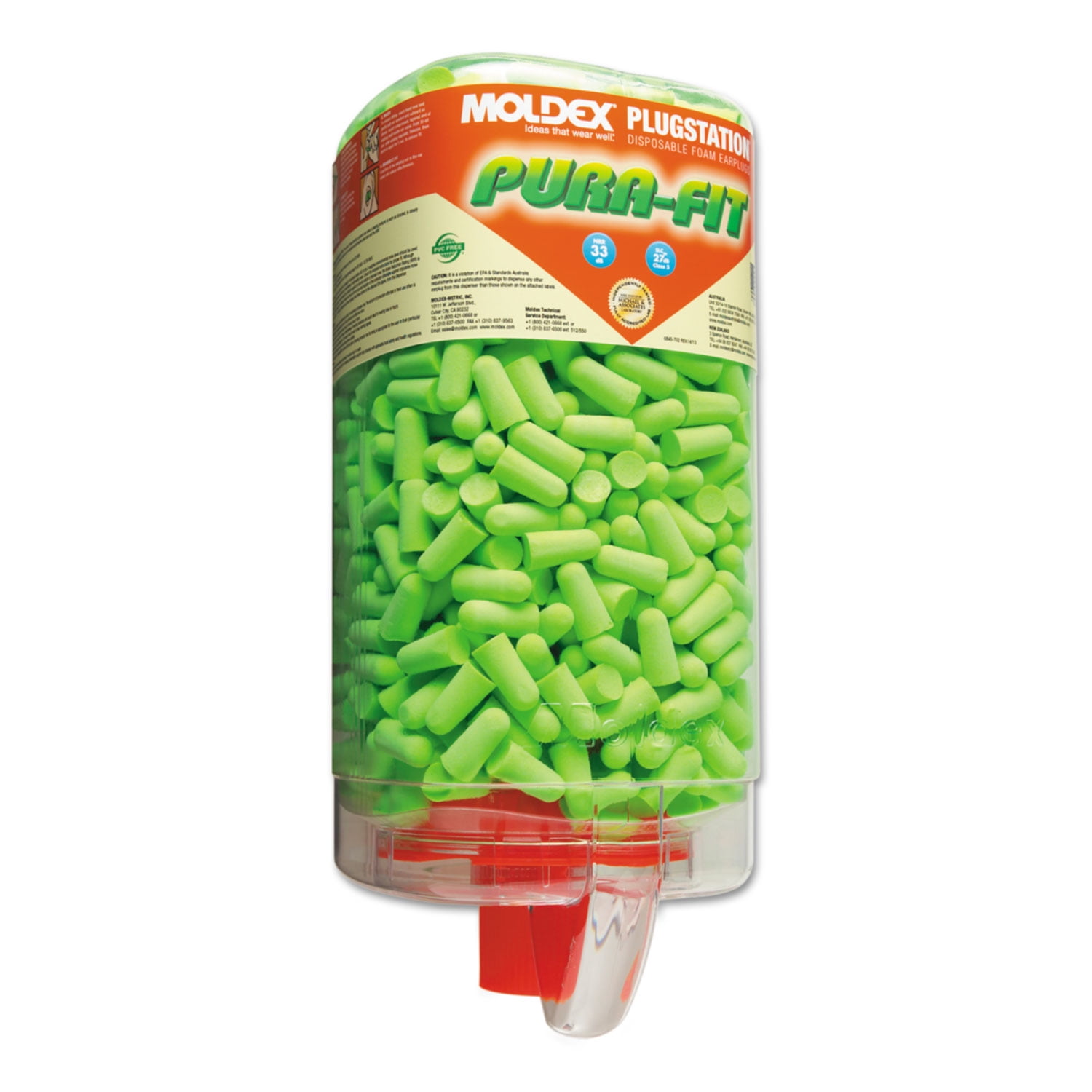 Moldex Pura-Fit Ear Plugs Tapered Single Patient Use Green 6800, 200 Ct