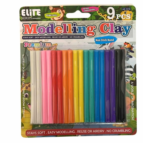 Molding Clay  9 Bright Colors, Soft and Easy to Shape: 9CT