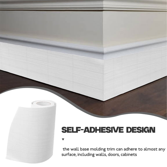 White Wallpaper Border Self-adhesive Baseboard Flexible Sticker