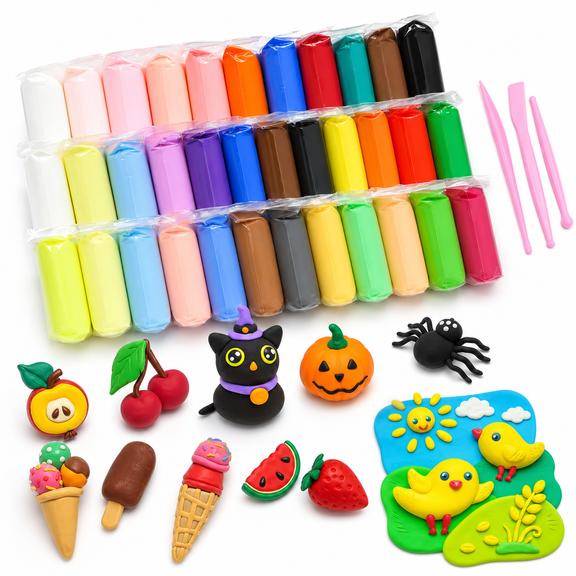 Molding Foam Kit Including Sculpting Tools, Soft Light Formable Medium for DIY Craft Production, Multi Hue Air Drying Modeling Compound
