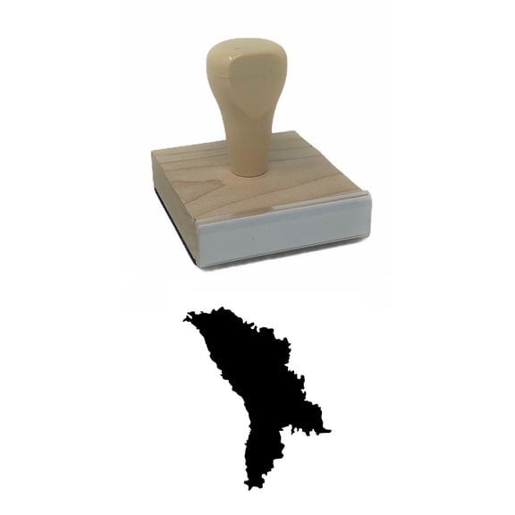 Moldova Country Rubber Stamp, 2 X 2" Wood Stamp
