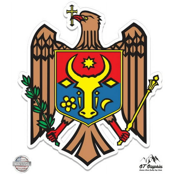 Moldova Eagle - 12" Vinyl Sticker Waterproof Decal