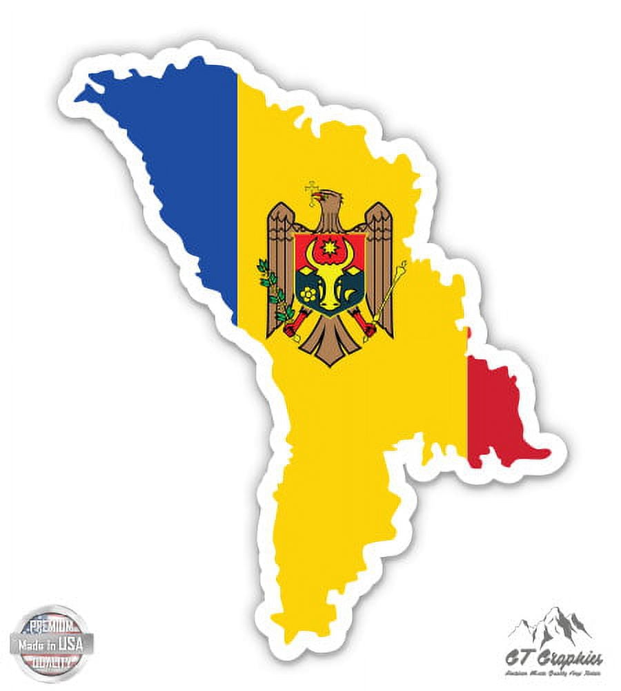 Sticker Car Moto Map Flag Vinyl Outside Wall Decal Macbbook Moldova