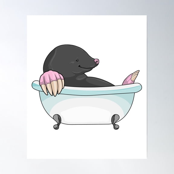 Mole Bathtub- Vintage Wall Arttrendy Retro Print Room Decor Wall Art , Poster Print Only
