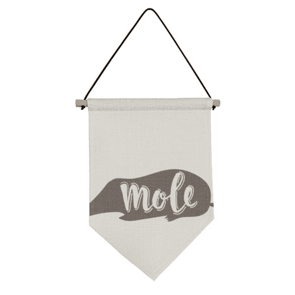 Mole Black And White Animal Canvas Flag Hanging Wall Art Decor Banner