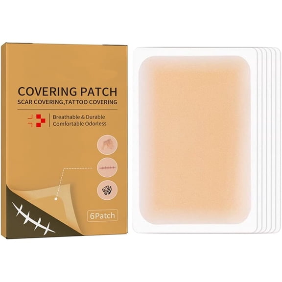 Mole Cover Tattoo Cover Up Patch for Scars and Tattoo, 6 Patches/Box Ultra-Thin Patch for Arm, Leg, Face, Finger