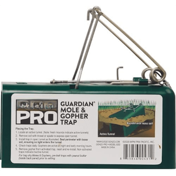 Mole & Gopher Trap - Pro Guardian, Durable, Manual - 6 x 3 x 3 in - ABS$$Garden & Patio