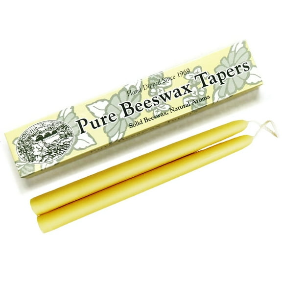 Mole Hollow Candles, Pure Beeswax 10" Taper Candles, Single-Pair Gift Box