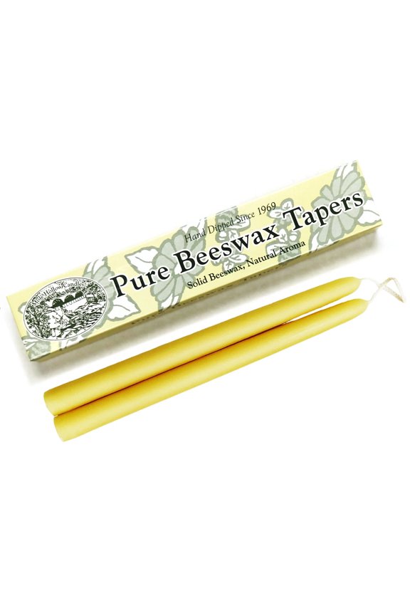 Candles, Pure Beeswax 10" Taper Candles, Single-Pair Gift Box