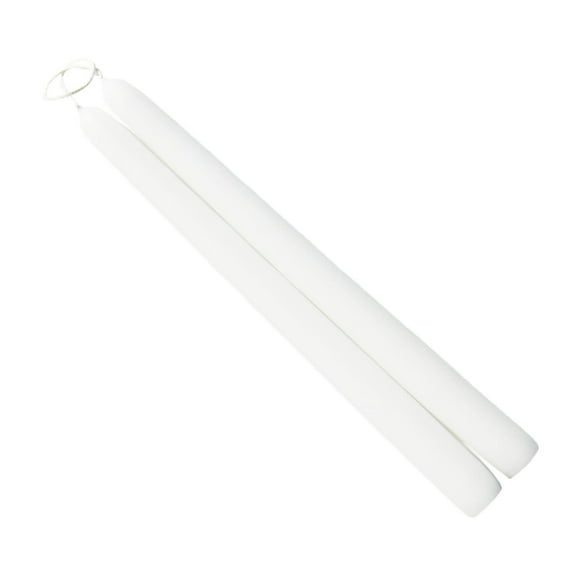 Mole Hollow Taper Candle Pair (Stark White) - 12 Inch