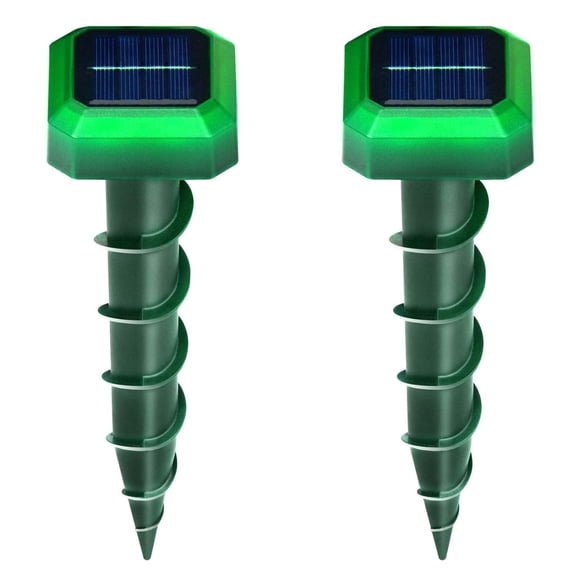 OIEXI Mole Repellent Solar Powered 2 Pack Waterproof Ultrasonic Deterrent for Mice