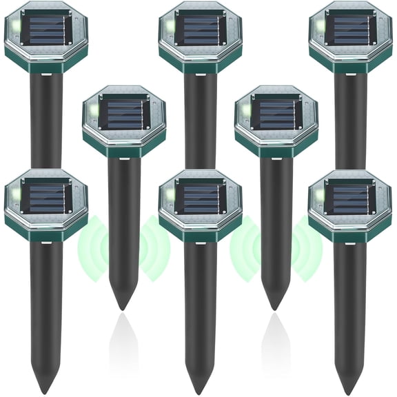 Mole Repellent Solar Powered,6-Pack Outdoor Gopher Repellent Ultrasonic Mole Repellent Stakes Mole Spikes for Garden Yard Home Use,Get Rid of Moles Groundhog Snake Repellent