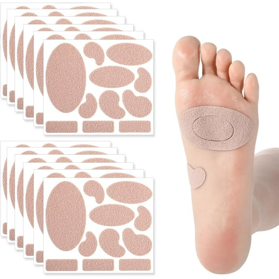 Mole Skin Pads,14 Sheets (154 Pieces) Moleskin for Feet, Blister Prevention Pads, Adhesive Flannel Tape for BlistersShoes, Heel, Toes