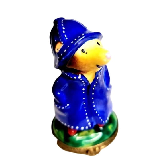 Mole in Raincoat Collectible Box Limoges Box Porcelain Figurine