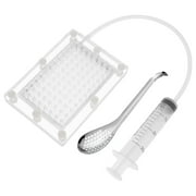 Molecular Gastronomy Kit Professional Caviar Maker Kit Easy Caviar Maker Box Detachable Caviar Box Spherification Kit 96 Holes Roe Sauce Dispenser with Syringe Spoon for Home Desserts
