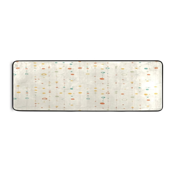 Molecular Map 72x24" Runner Rug, Non-Slip Memory Foam Cushion, Anti-Crease for Hallways and Bedrooms