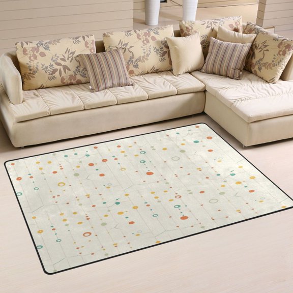 Molecular Map Soft Polyester Area Rug 60''x39'', Non Slip, Memory Foam, Water Absorbent