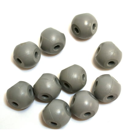 Molecular Model Atoms, Gray, Pack of 10 - 2.2cm, 4 Holes - Spare Extra Parts for Molecular Model Kits - Eisco Labs