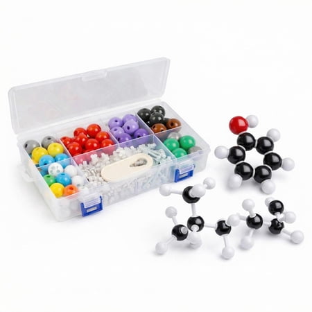 Molecular Model Kit, 240-Piece Organic Chemistry Set with Storage Case, 86 Atoms & 154 Bonds, Ball-and-Stick & Space-Filling Models, Science Learning Tool for Students & Teachers